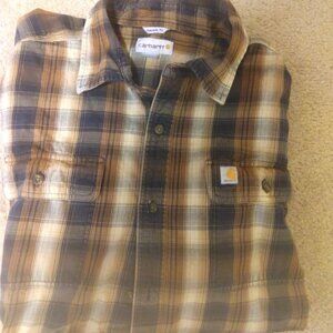 Bundle -3 Carhartt Mens Heavyweight Flannel Long Sleeve Plaid Shirts XL and 2XL